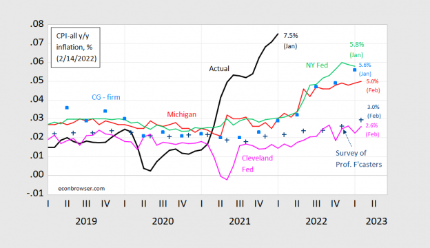 Inflation Expectations At 1 Year Horizon | Econbrowser