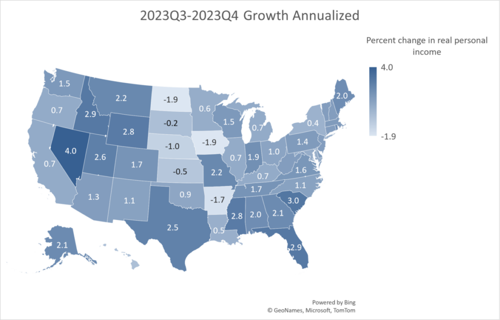 2023Q4 GDP Advances in All 50 States; Real Personal Income Declines in ...