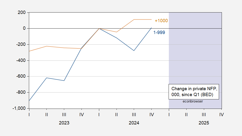 Divergence in Employment Growth, by Firm Size